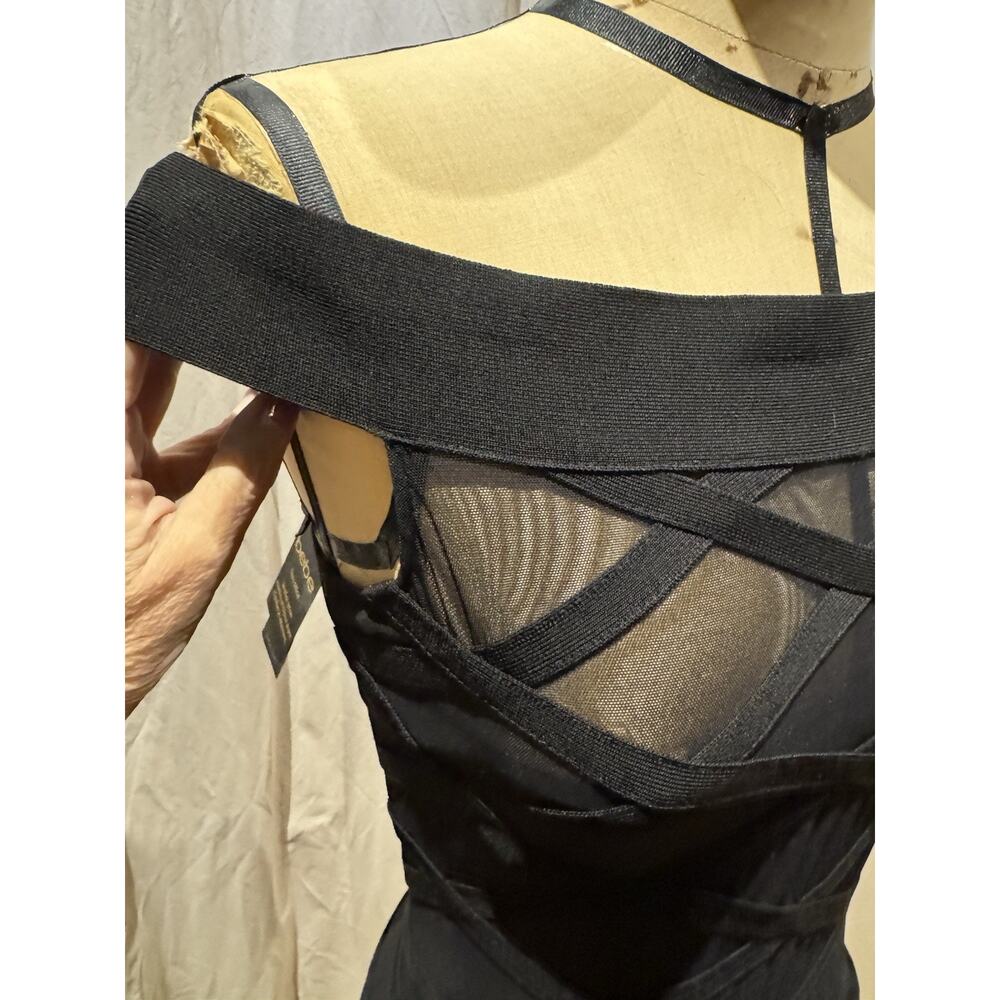 VTG Bebe Deadstock Sexy Cris Cross Off Shoulder Bodysuit S - Picture 2 of 5